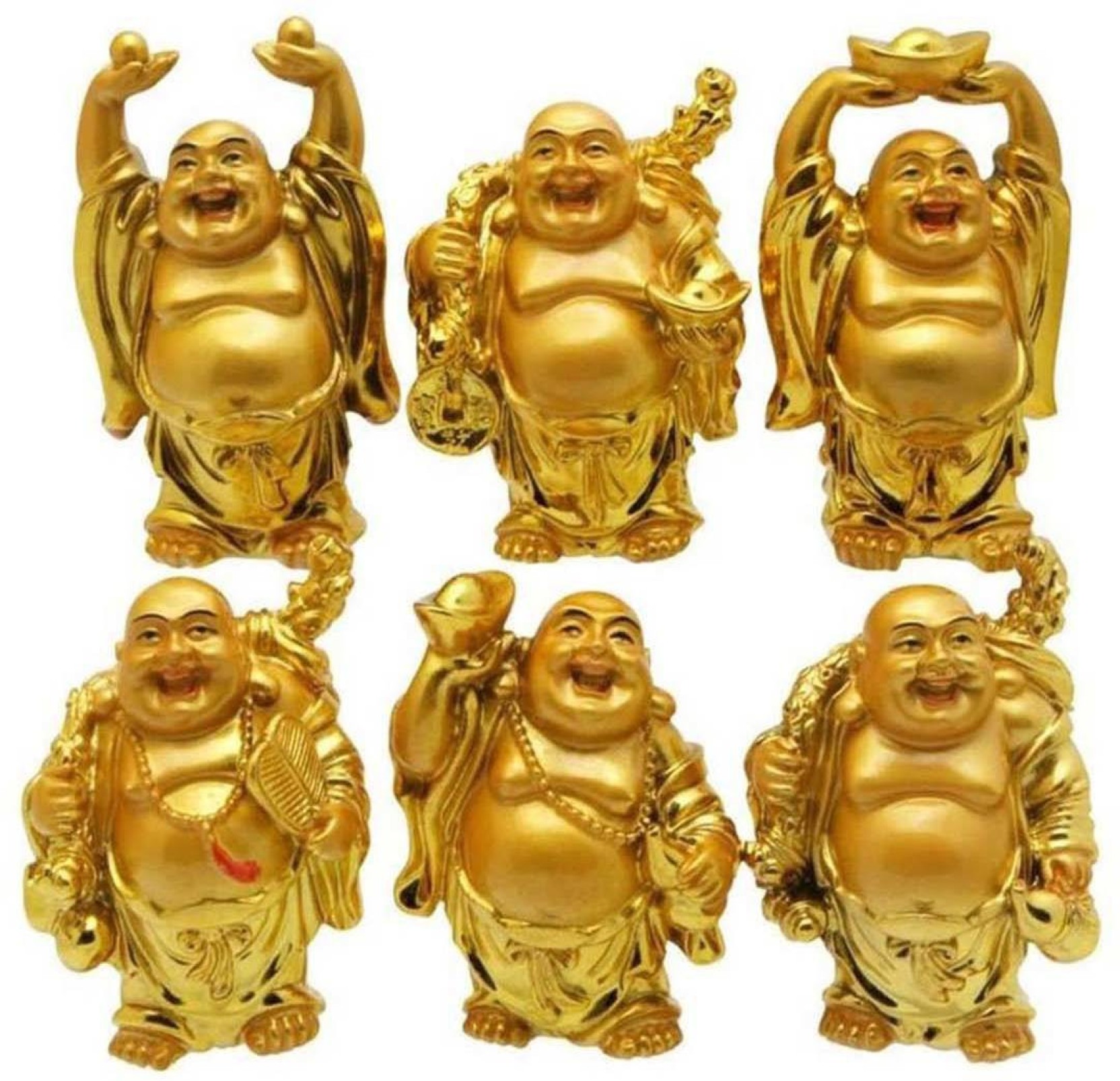 Buy Set of 6 laughing Buddha for Wealth,Health and Goodluck-Online at