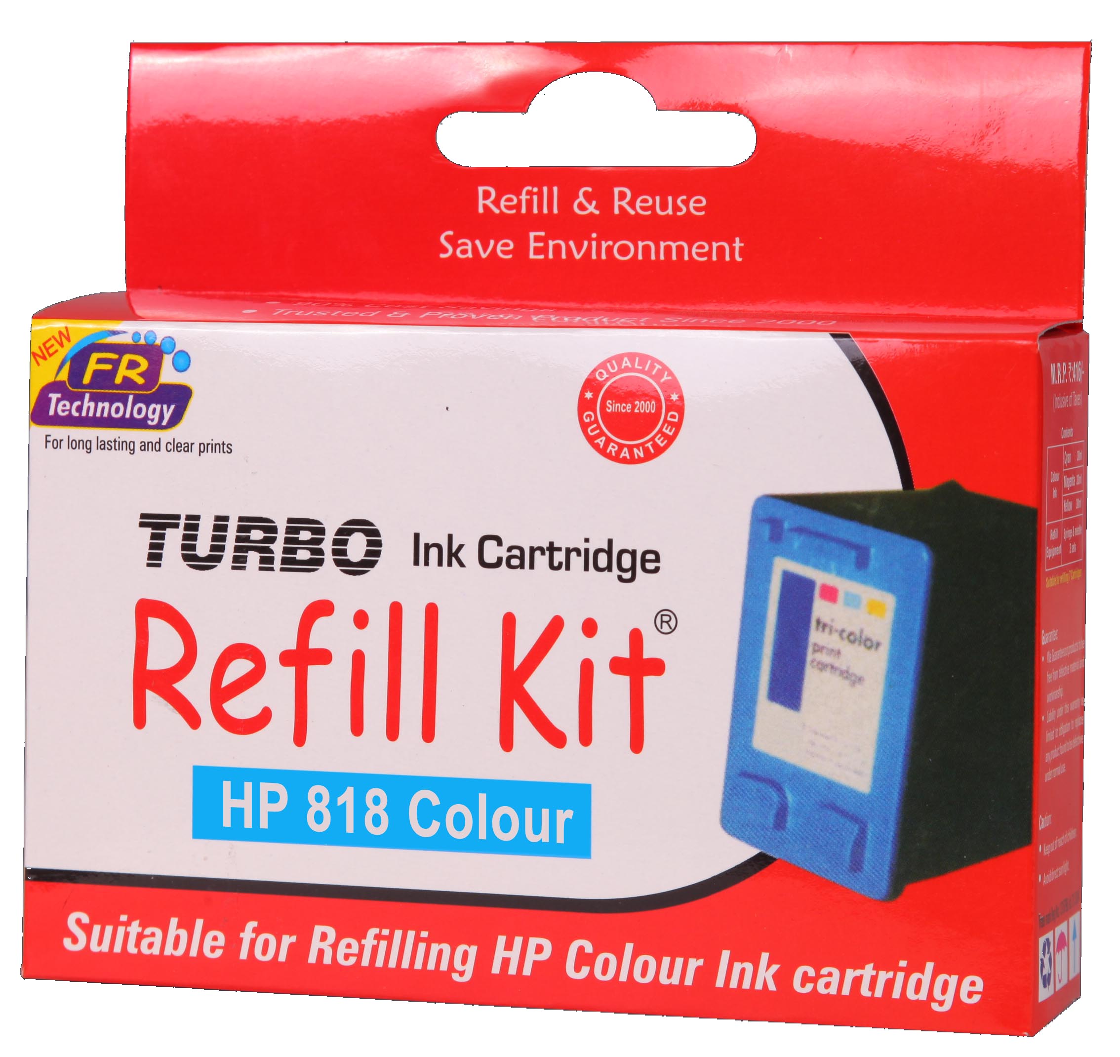 Buy Turbo ink refill kit for HP 818 color ink cartridge Online @ ₹590 ...