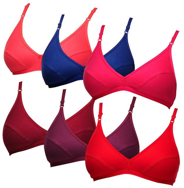 Buy Pack of 6pc Multicolor Padded Bra Size 30-36 Online @ ₹425 from ...