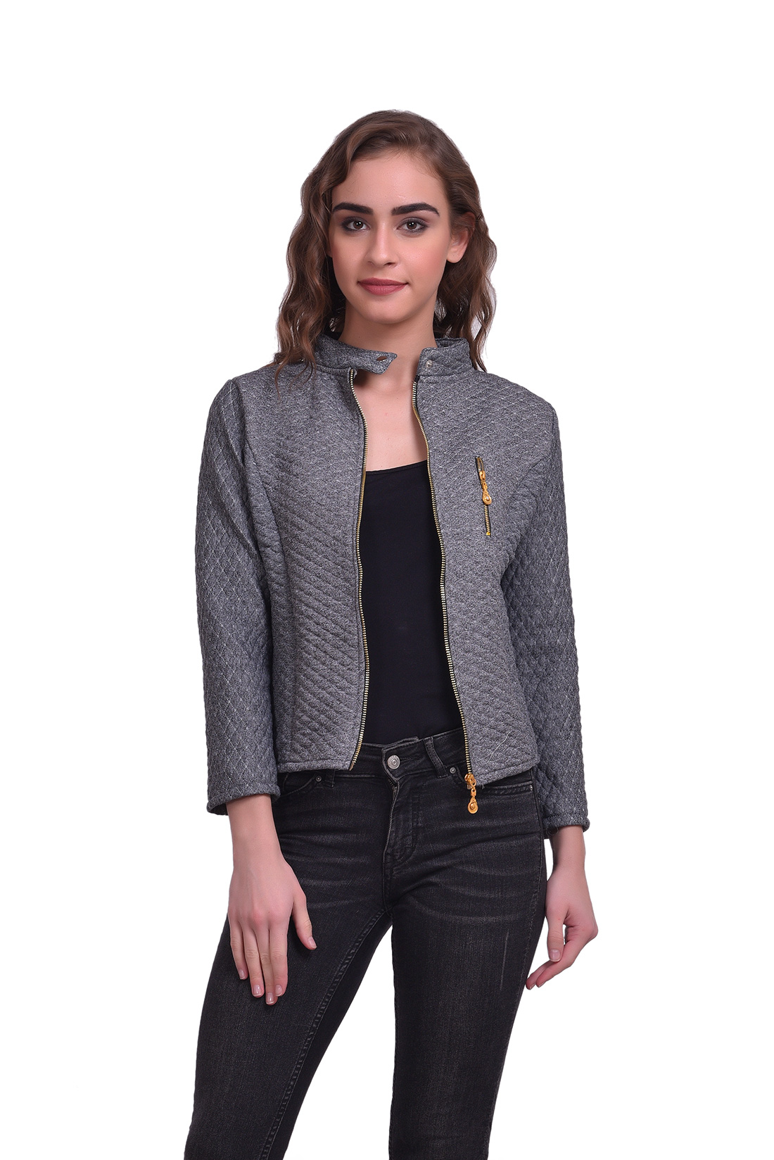 Buy Westrobe Women Grey Quilted jacket Online @ ₹999 from ShopClues