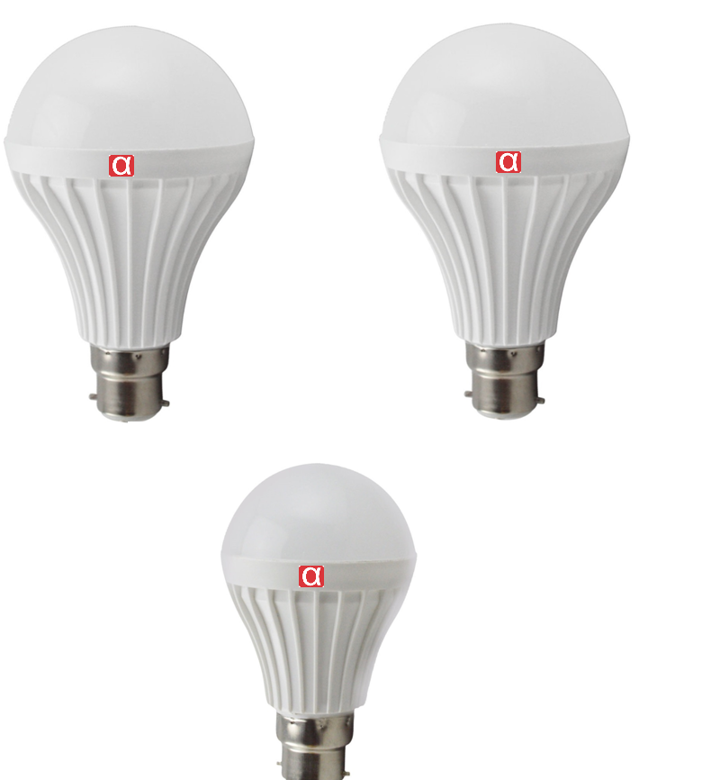 Buy Alpha Led pack of 3 with 2 bulb of 12 watt and 1 bulb of 7 watt ...