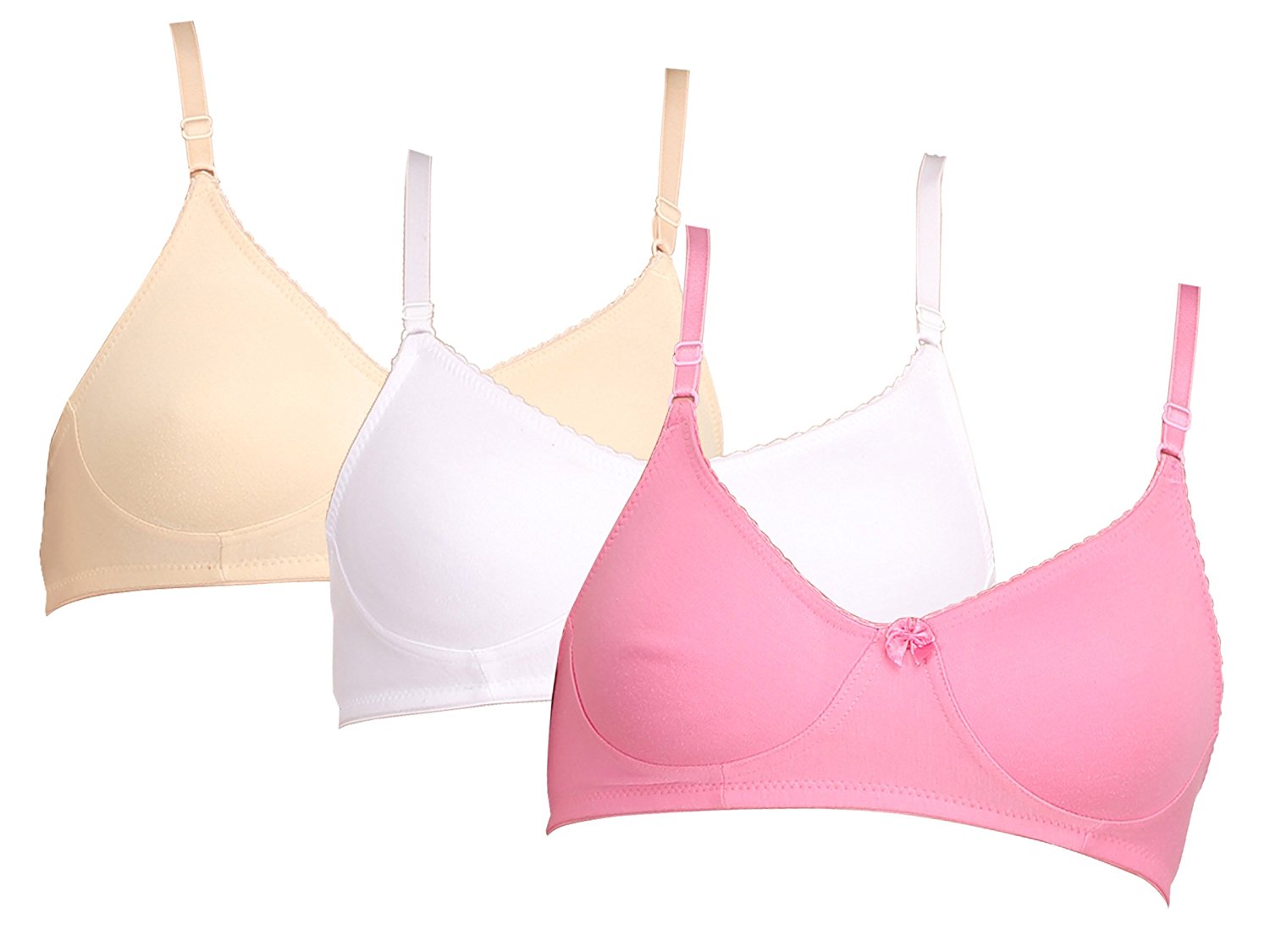 Buy Minha Padded Seamed Multicolor Cotton Casual Bra Combo of 3 Online ...