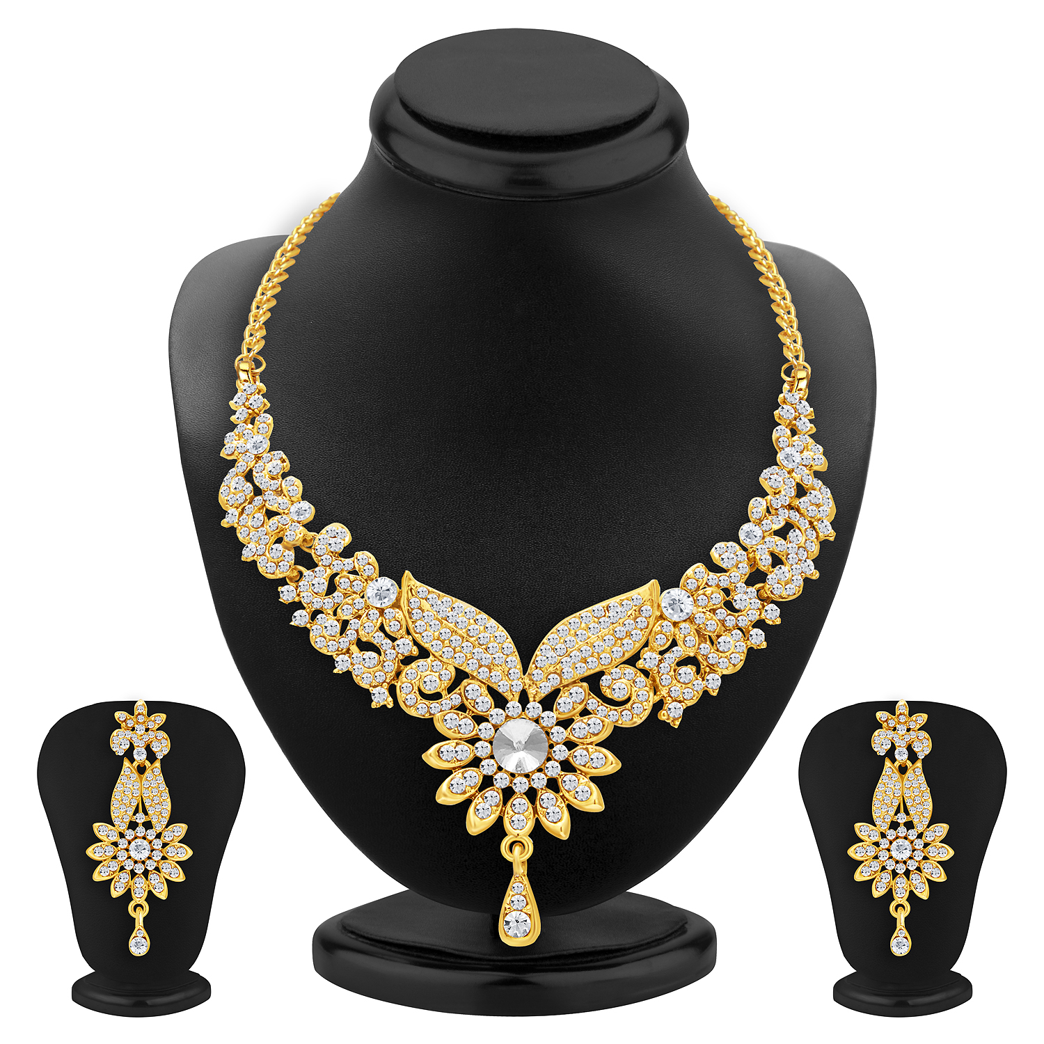 Sukkhi Gold Alloy Gold Plated Necklace Sets For Women