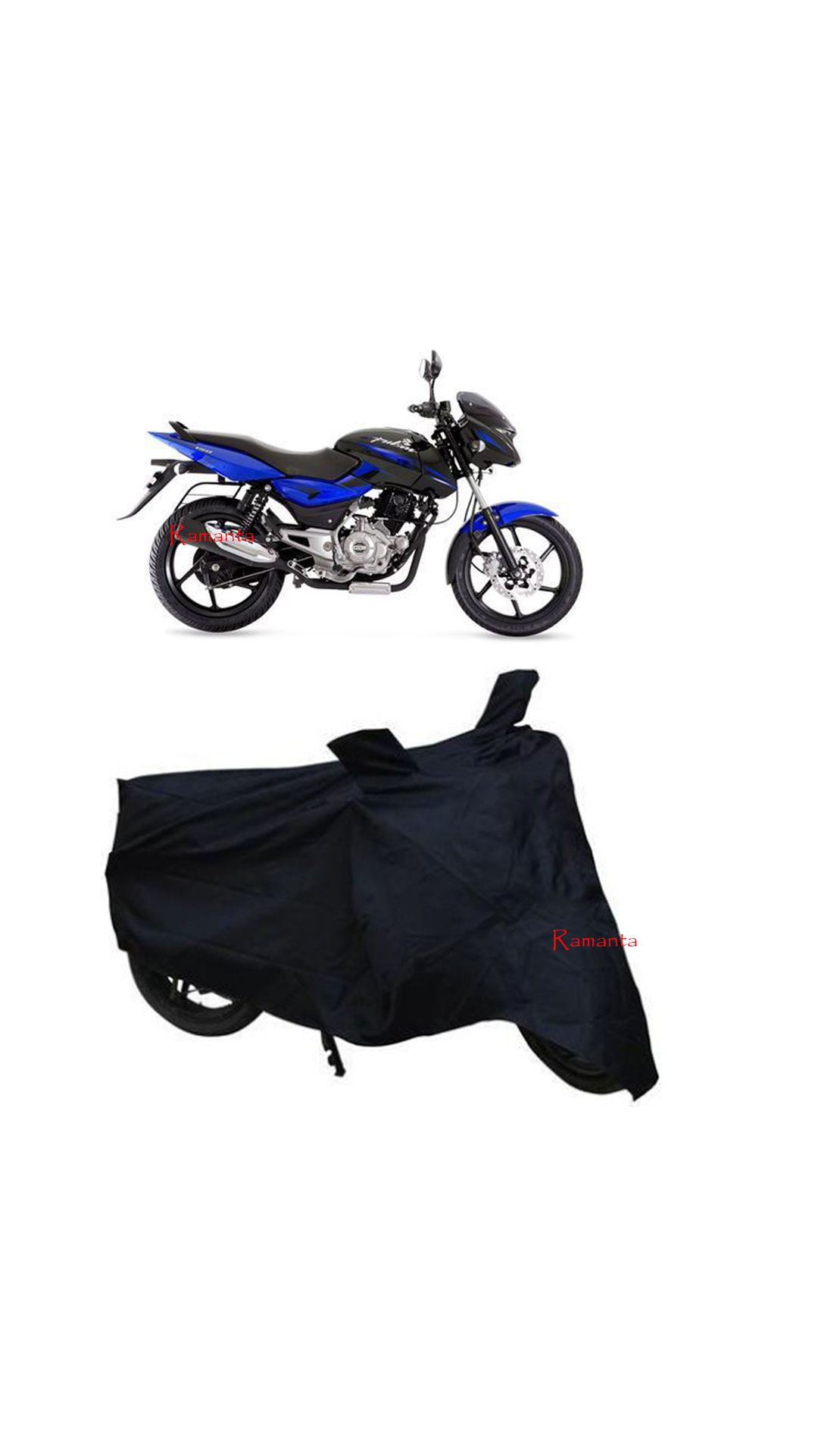 Buy Ramanta Polyster Bike Body Cover with Mirror Pockets for Bajaj