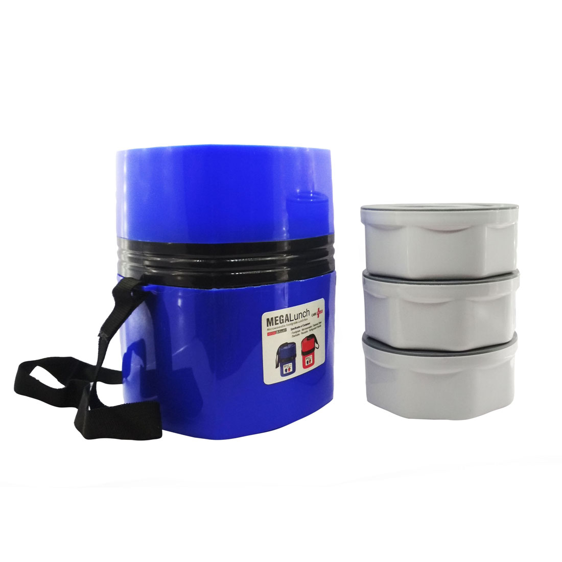 Buy Mega Lunch box Blue 3 Container Online ₹444 from ShopClues