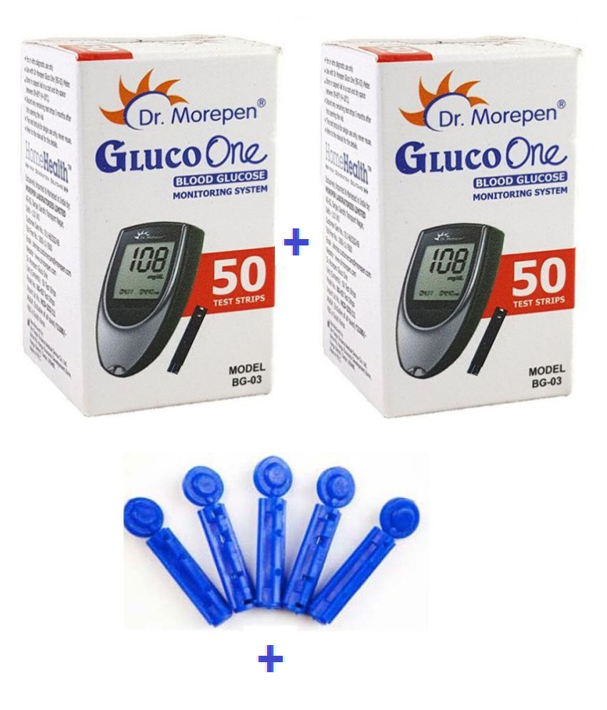 Buy Dr. Morepen BG03 100 (50x2) Test Strips Expiry JAN 2020 +100 Lancet ( not