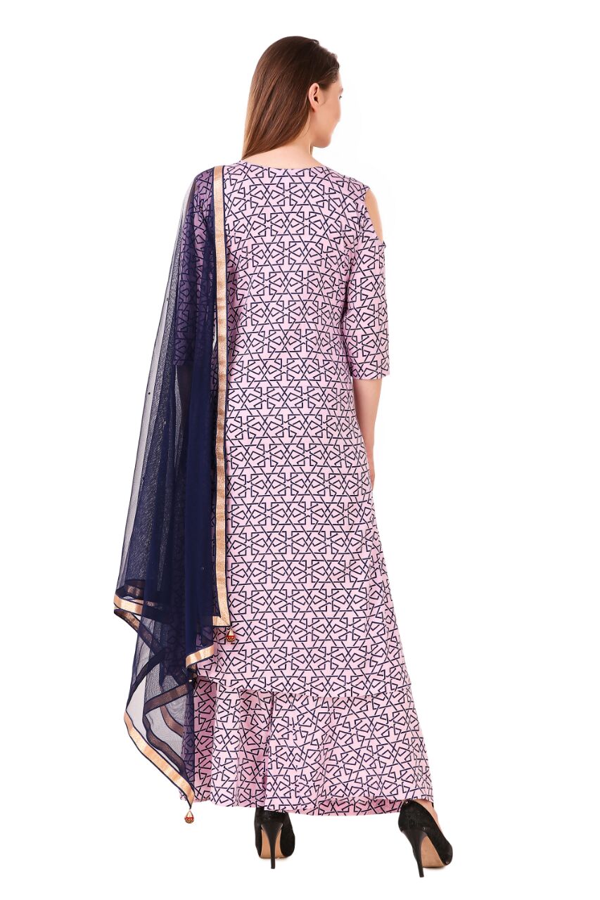 round kurti plazo design