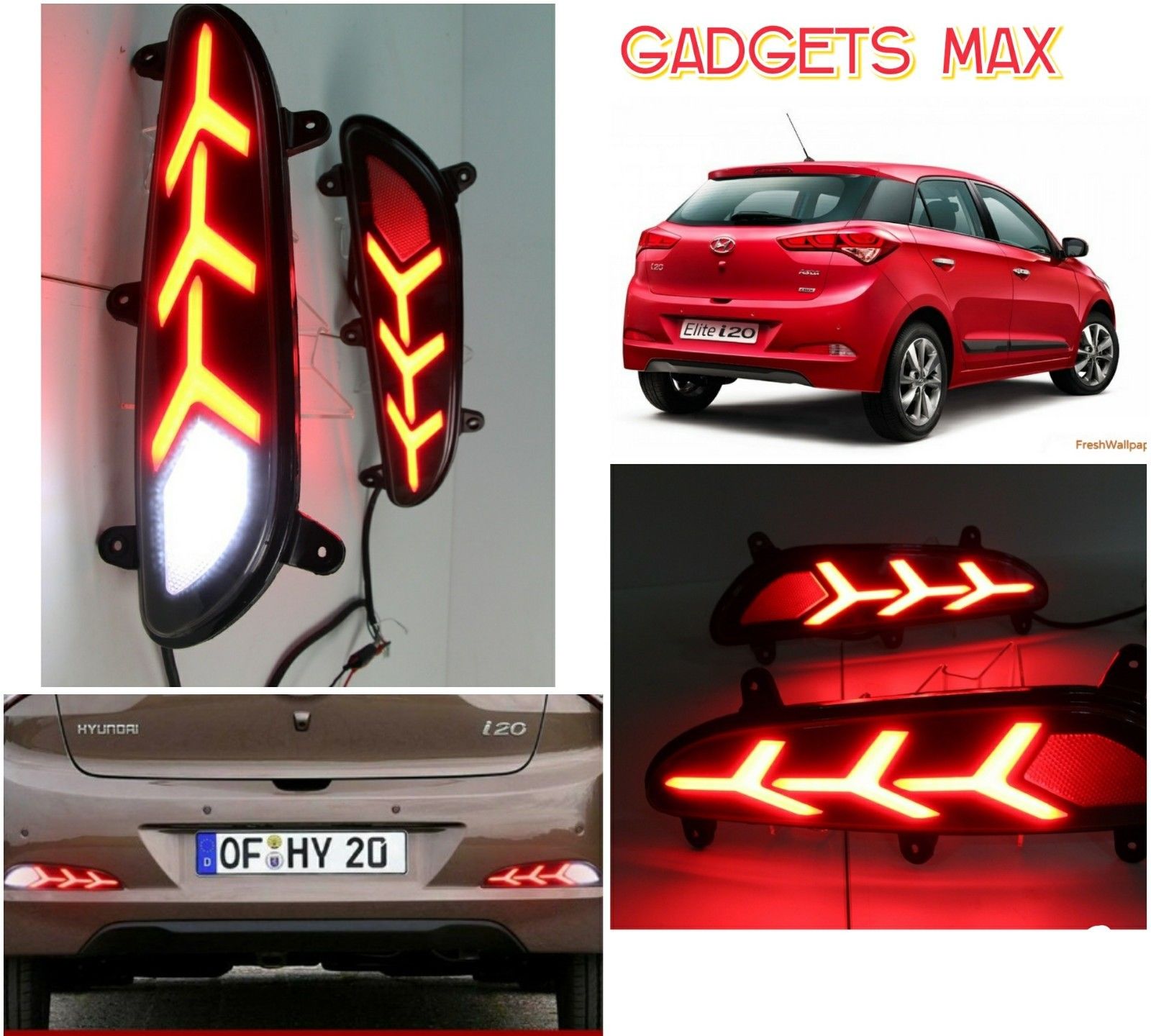 Buy Hyundai Elite i20 LED Rear Reflector Light LED Rear Bumper back
