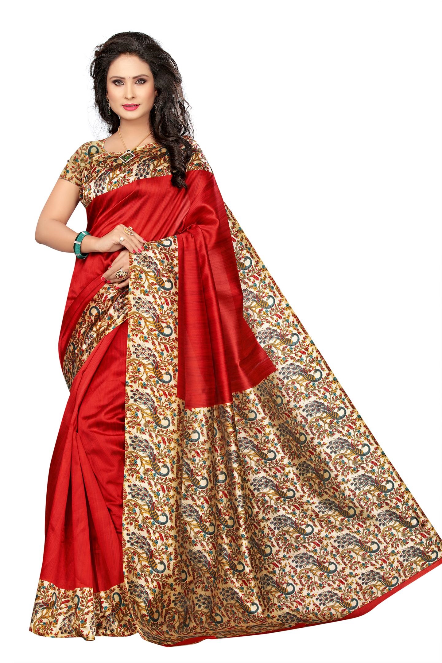 Buy Indian Beauty Womens Mysore Silk With Blouse Saree With Unstiched Blouse Piece Online