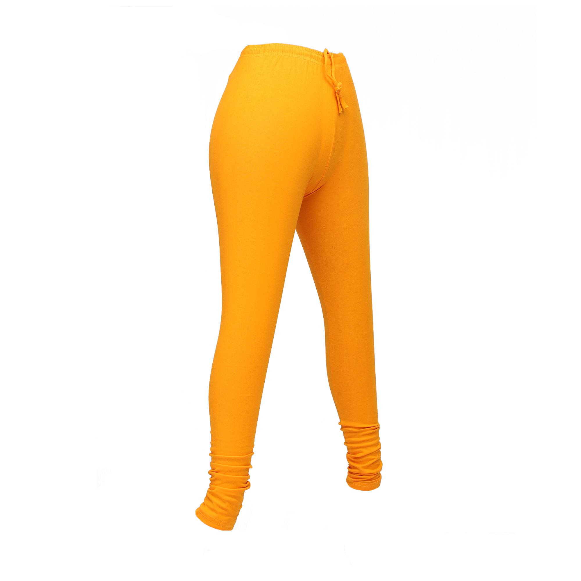 Buy ANOMA Cotton Solid Golden Yellow Leggings For Women's Online ₹349
