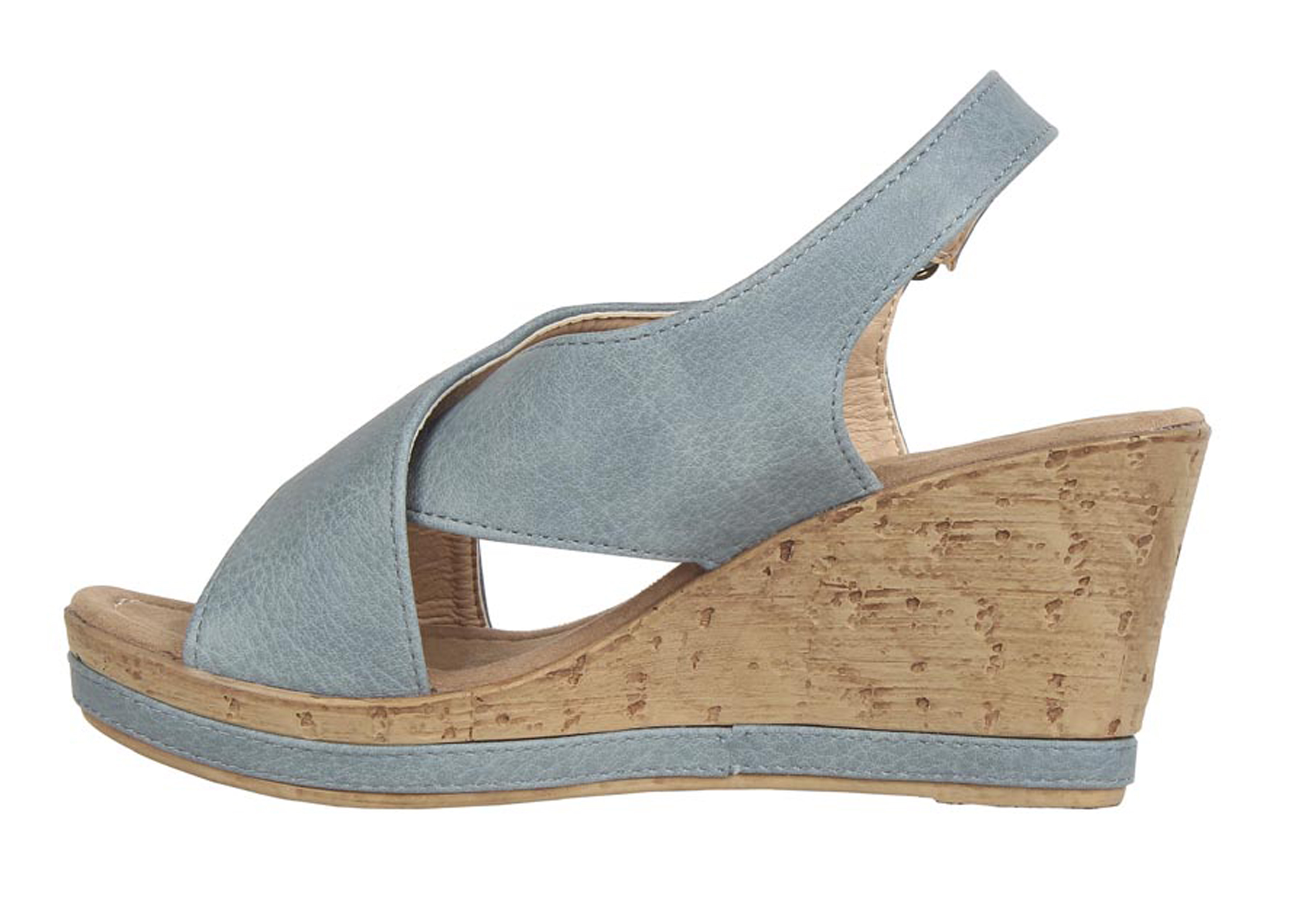 Buy Estatos Womens Blue Wedges Online @ ₹949 from ShopClues