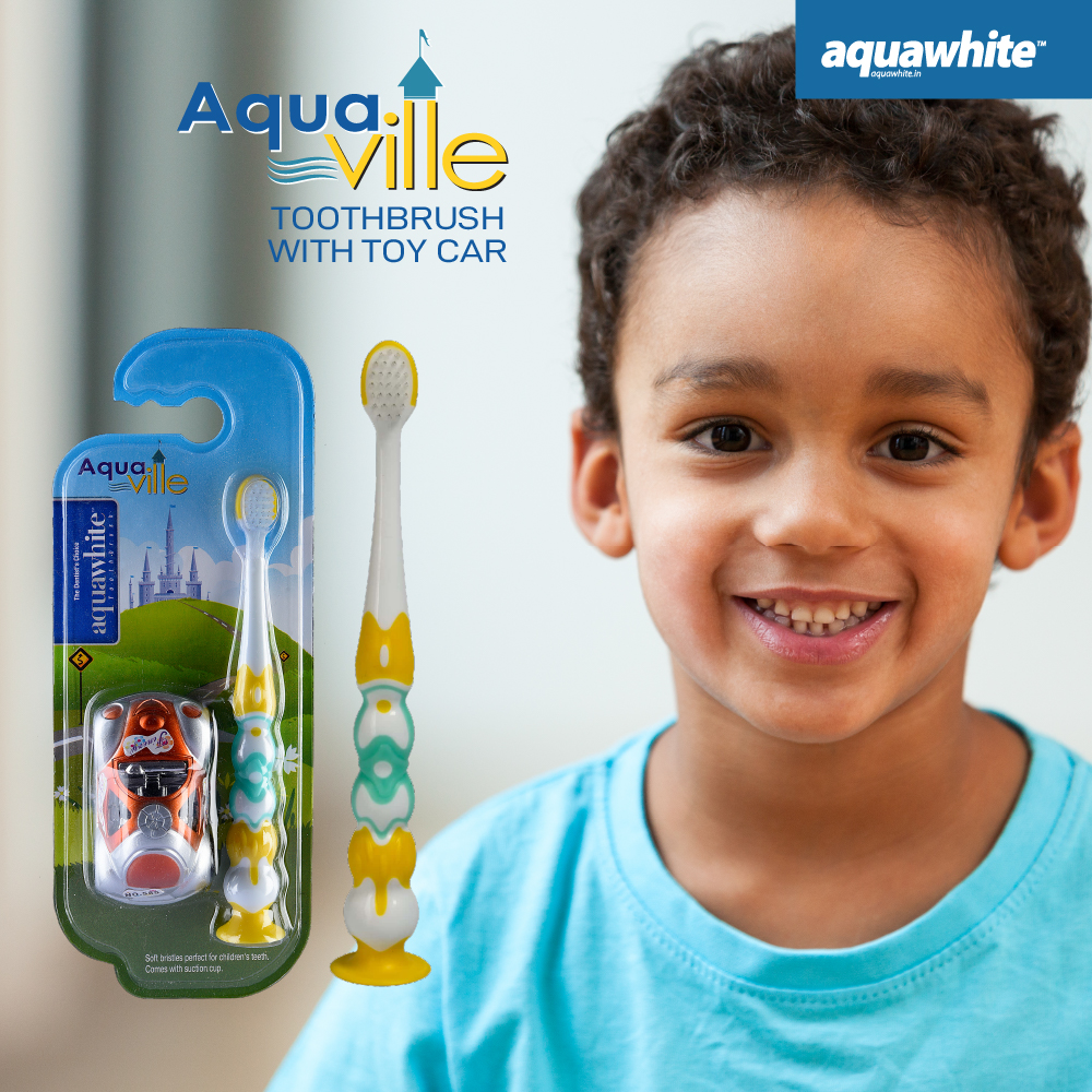 Buy Aquawhite, Aquaville with car toy yellow for kids , ( pack of 1