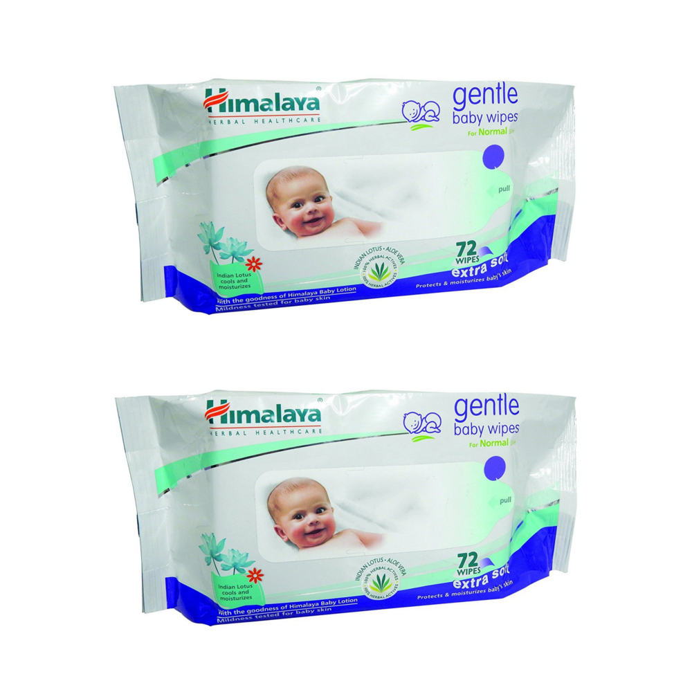 Himalaya Gentle Baby Wipes 72 Pack of 2