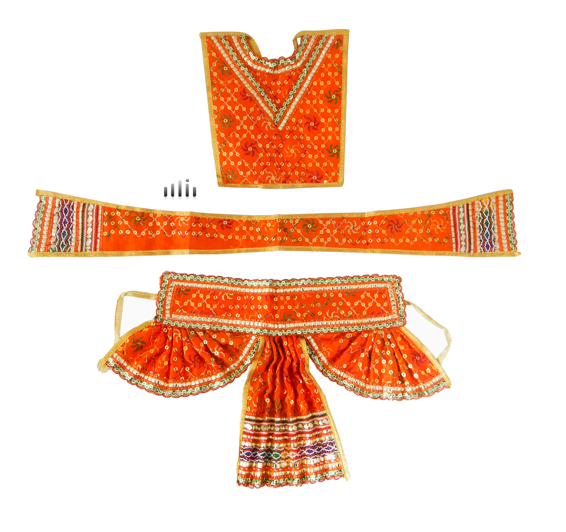 Buy Hanumanji Designer Sitara Work Decorative Vastra / Dress /Chola / Poshak / Orange Color 