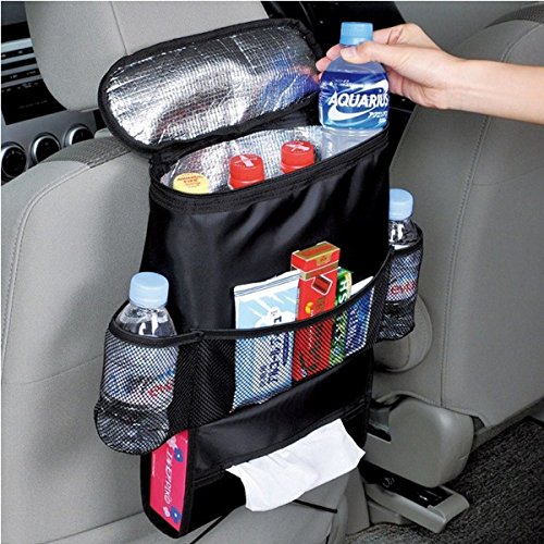 Car Seat Back Organizer, Multi Pocket Travel Storage Bag, Insulated Car Seat Back Drinks Holder Cooler,  Heat Preservation 