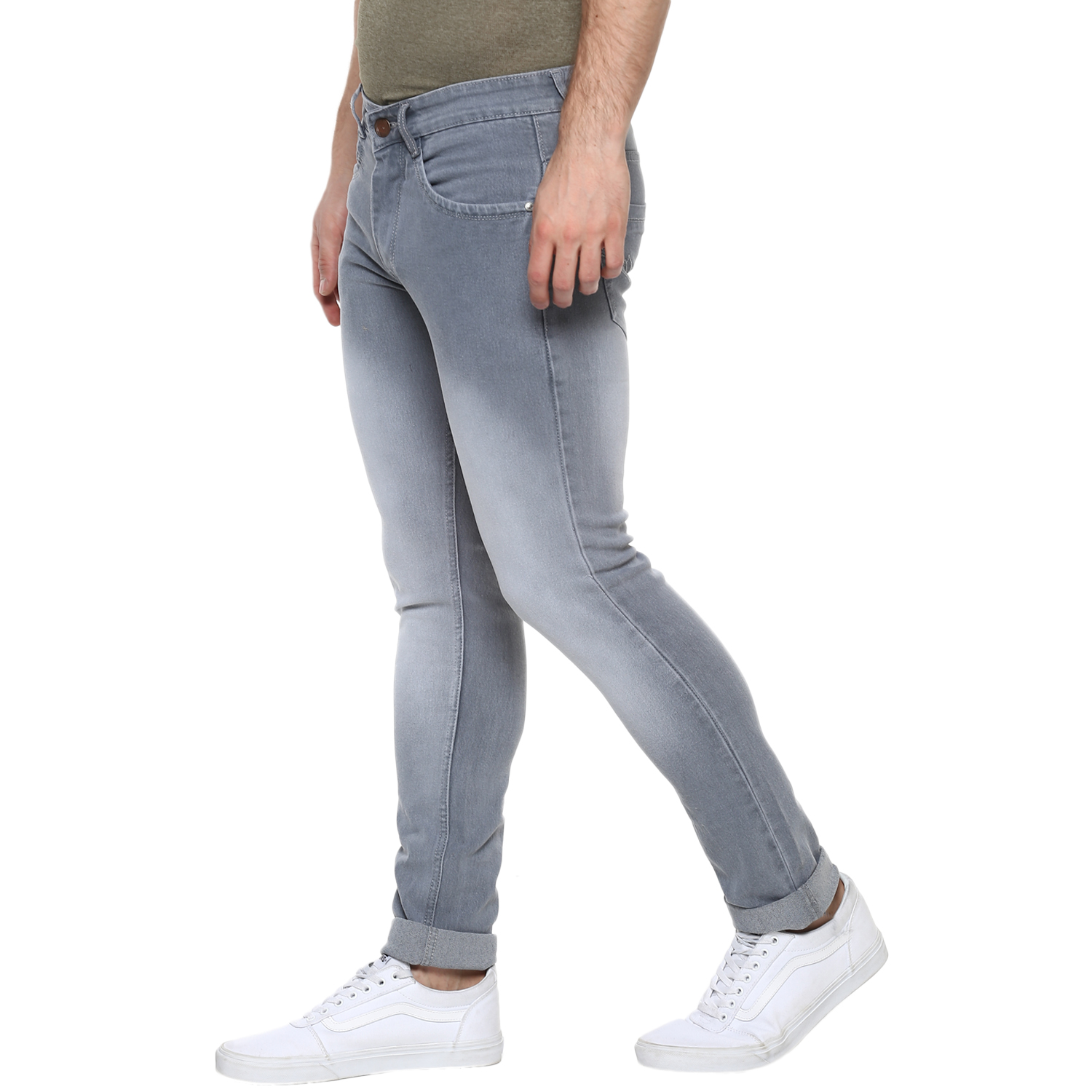 Buy Urbano Fashion Men Grey Mid Rise Slim Fit Jeans Online - Get 12% Off
