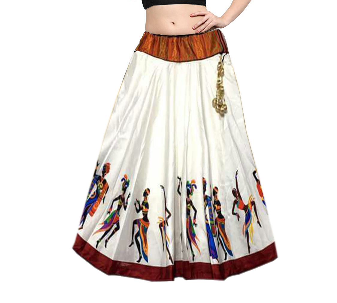 Buy Mira Creation Benglory Satin Multi Color Semi Stitched Designer Skirts For Girls Womens 