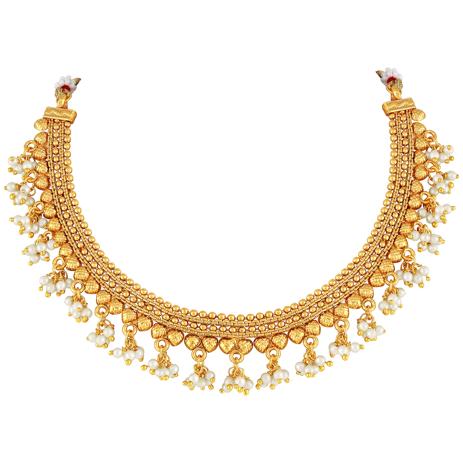 Buy Asmitta Traditional Gold Plated Choker Style Necklace Set For Women