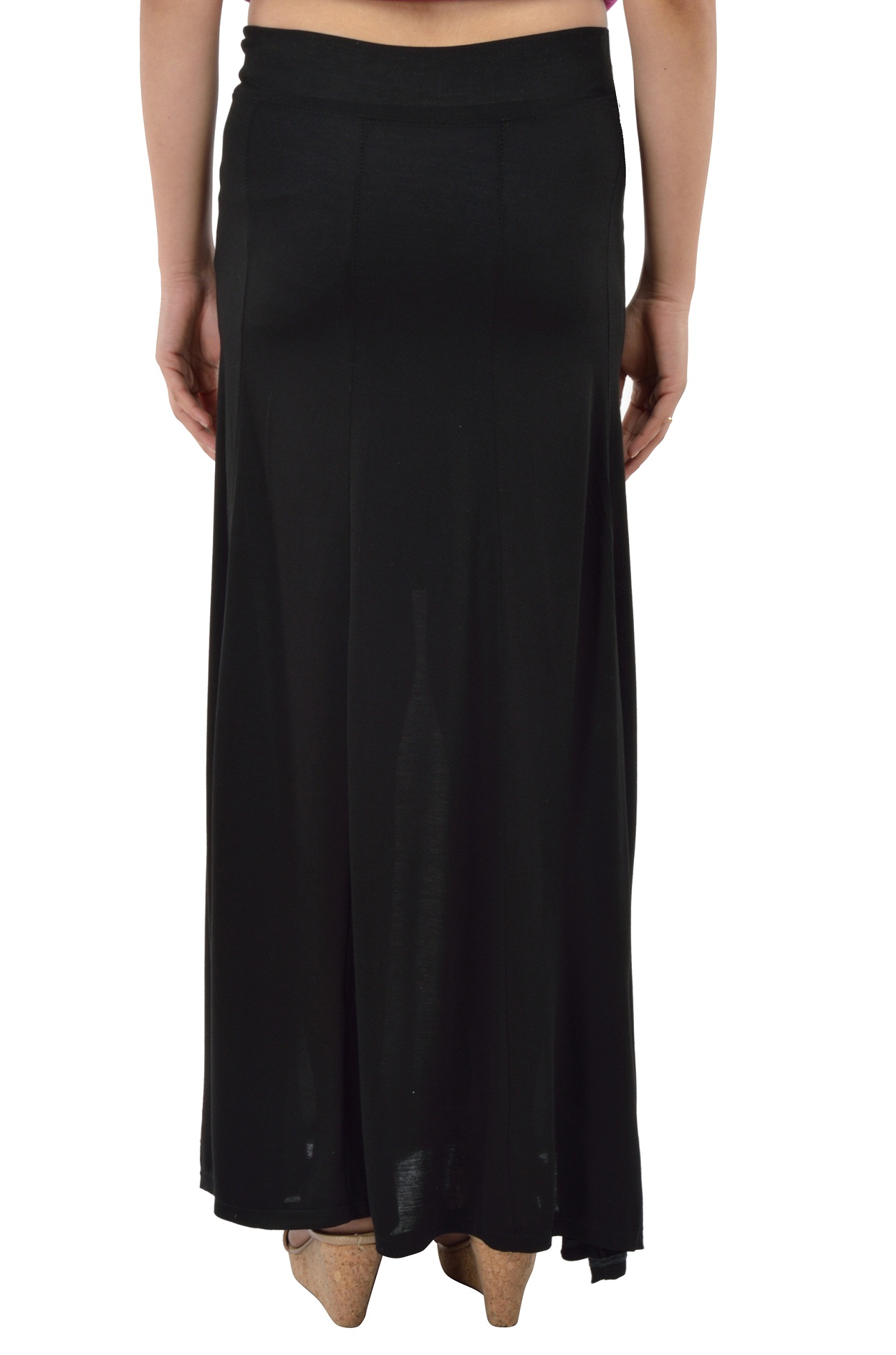 Buy Timbre Women's Black Plain Viscose Maxi Skirt Skirt Online @ ₹419 ...