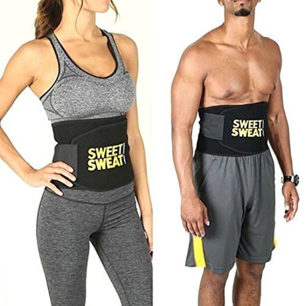 Buy Unisex Sweat Waist Trimmer Fat Burner Belly Tummy Yoga Wrap Black Exercise Body Slim Look 6851