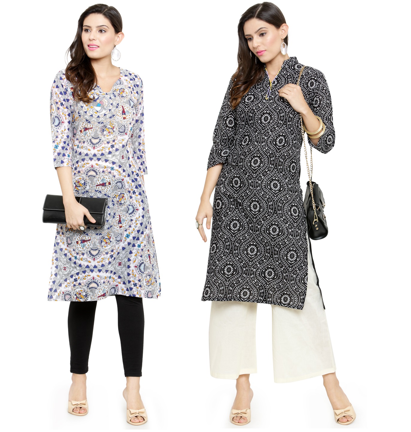Buy Oleva Women's Cotton Printed KurtiPack Of 2 OKC-5-5-S Online @ ₹599 ...