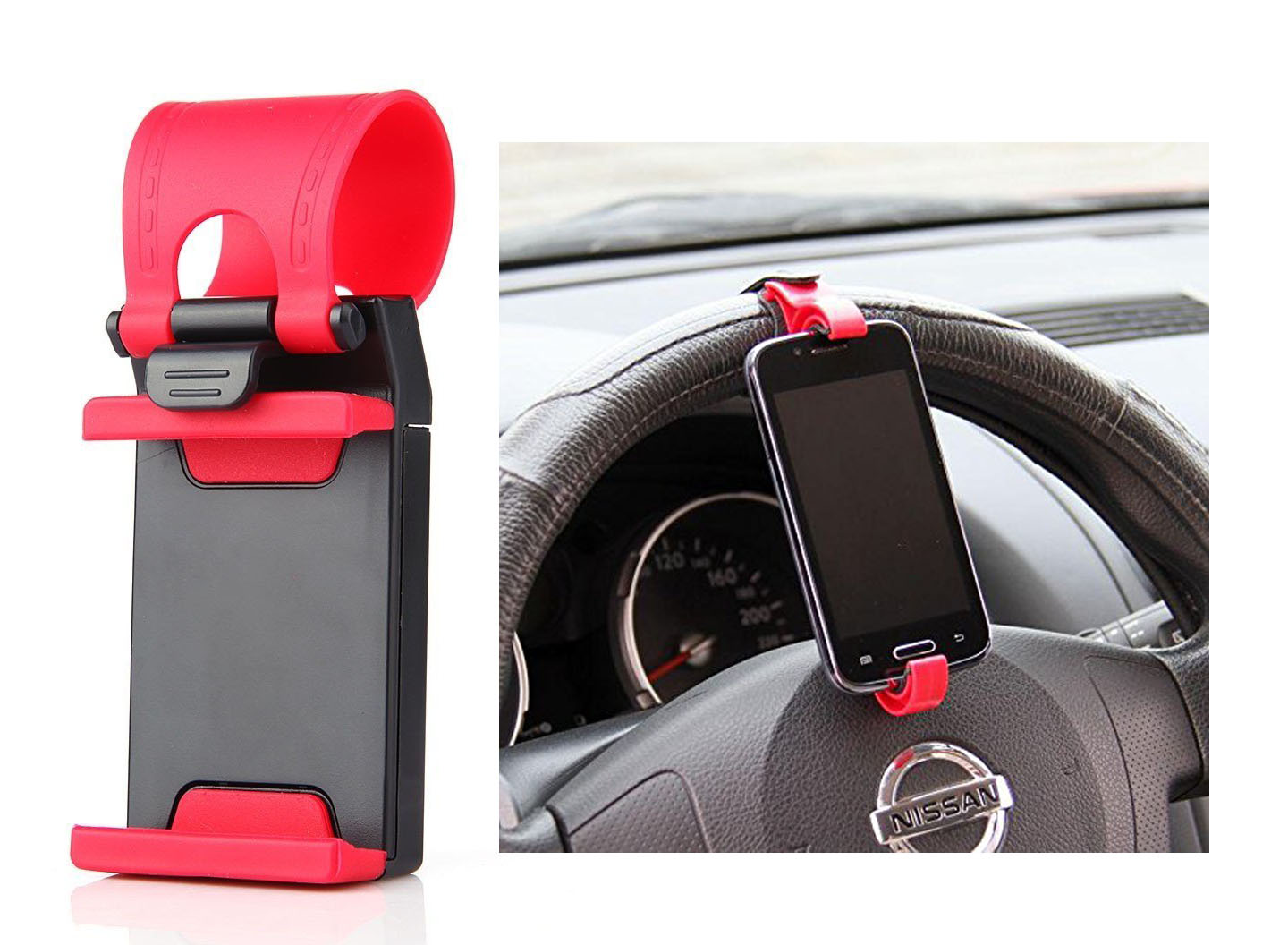 Buy Autotrump Car Steering Wheel Universal Mobile Phone Socket Stand ...