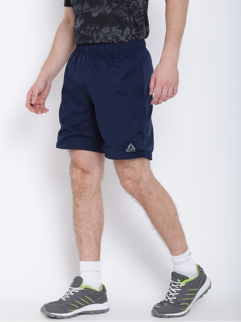 Reebok Men Polyester Navy Workout Sports Shorts