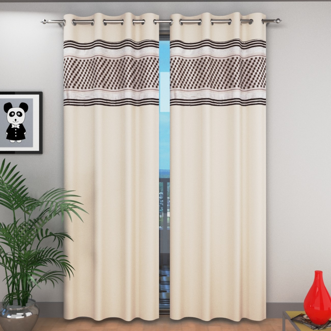 Buy Cloud India Door Window Curtains Polyster Living Room Bed Room Curtains Pack of 1 With