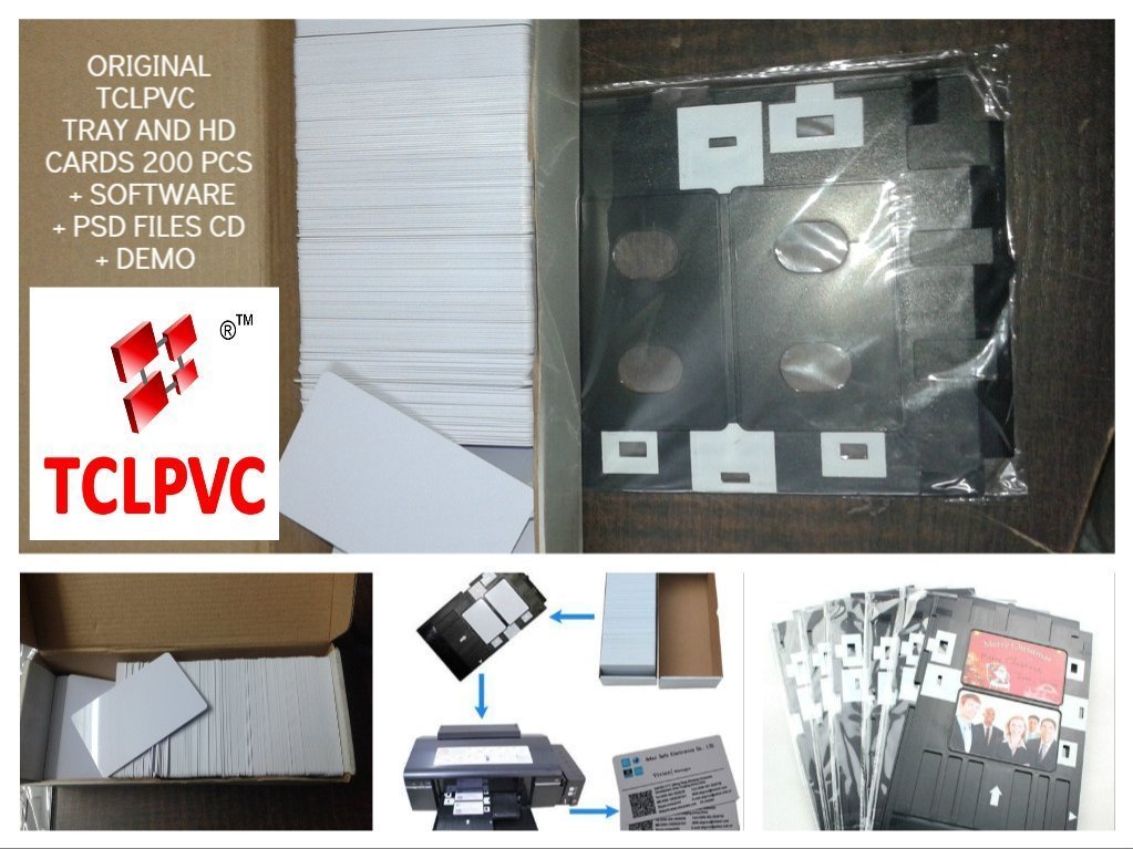 Buy Pvc Id Card Tray + 200 Hd Inkjet Cards + Software Combo For Epson