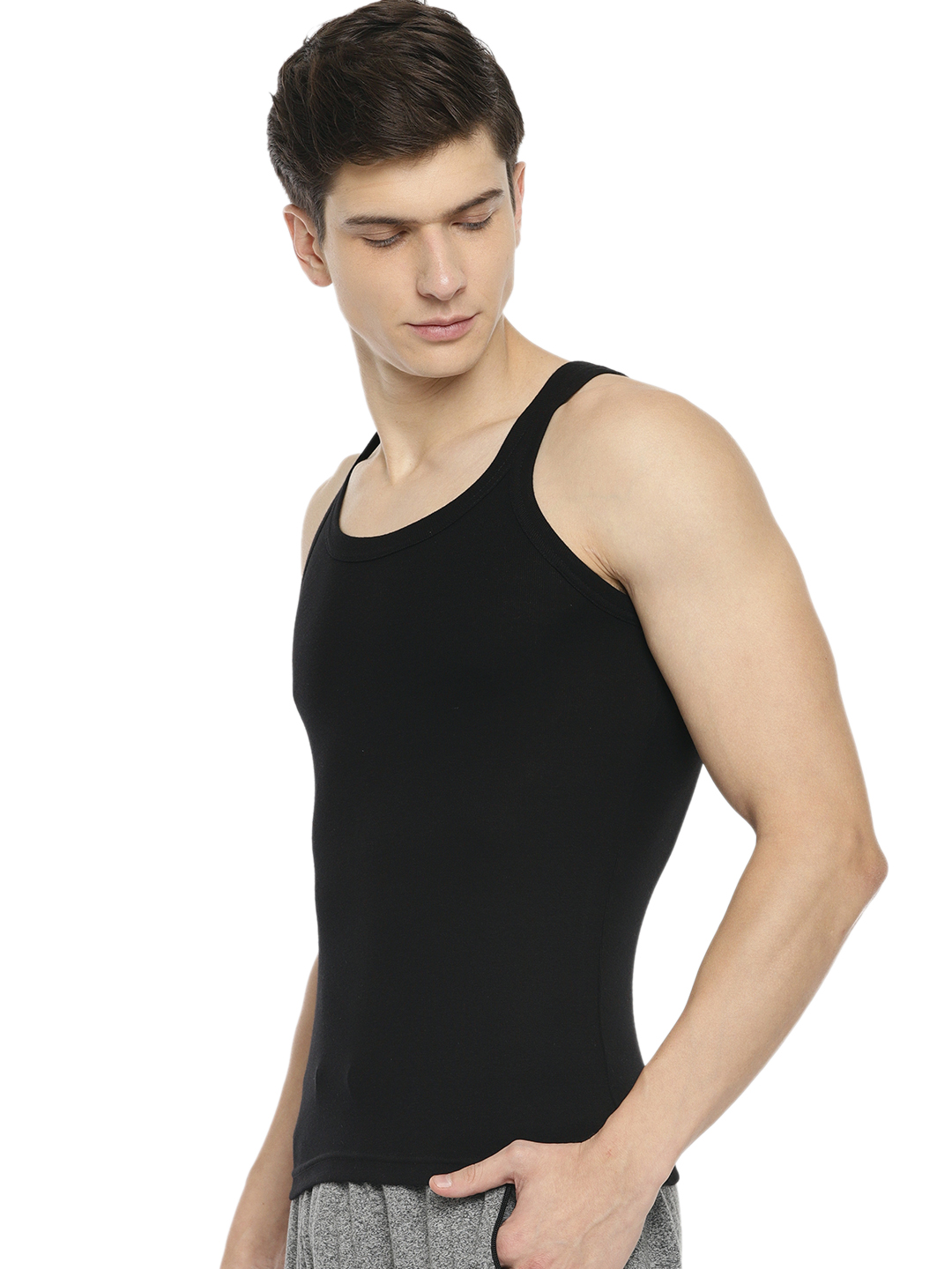 Buy SOLO Men's Designer Cotton Color Vest Soft Stretchable Casual ...