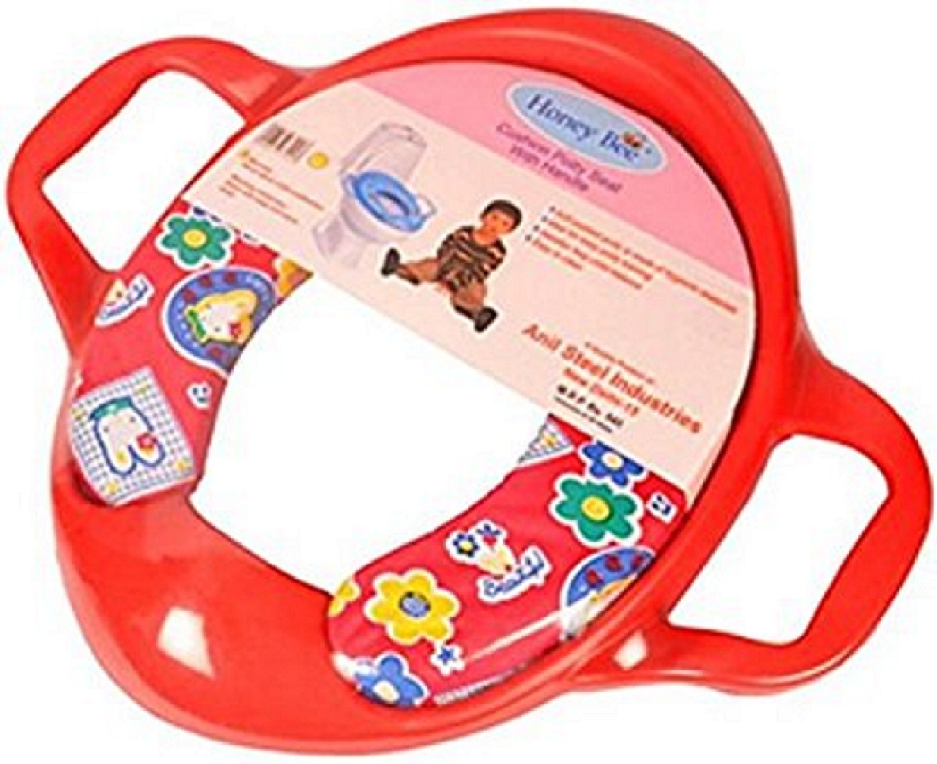 Buy Cushioned Baby Toilet Training Potty Seat With Handles (Red) Online