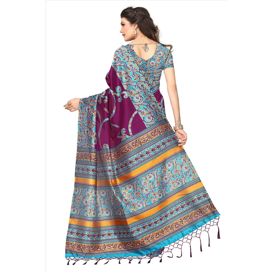 Buy Indian Beauty Womens Multi Color Mysore Silk With Jhalar Saree With Blouse Piece Pack Of 2