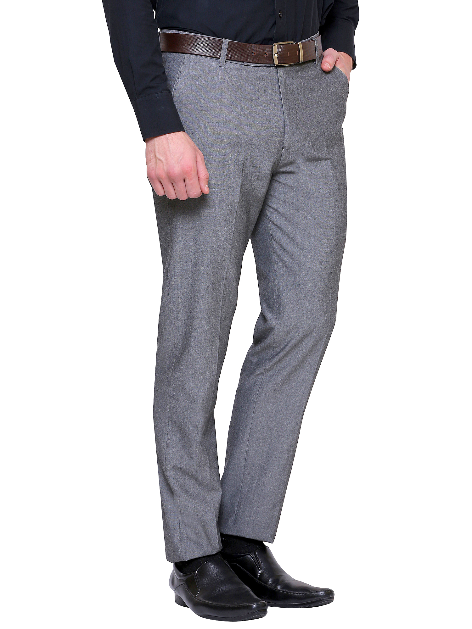 Buy Inspire Steel Grey Slim Fit Formal Trouser Online @ ₹1799 from ...