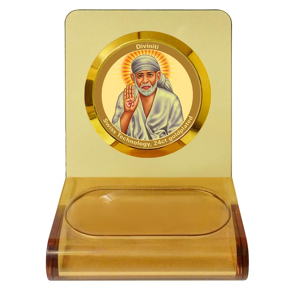 Buy 24ct Gold Encased Sai Baba Car Dashboard Frame By Diviniti. Online ...