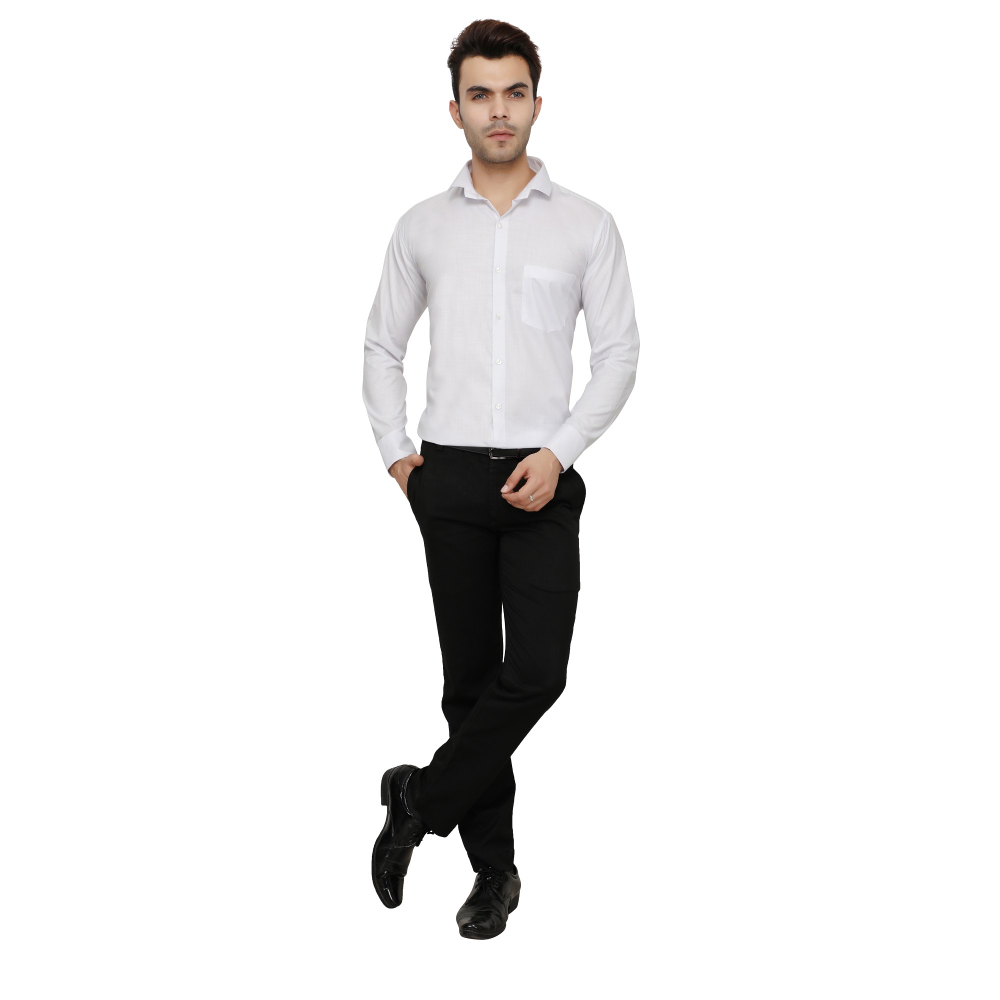 Buy Bajson Men's White Plain Regular Fit Formal Shirt Online @ ₹1000 ...