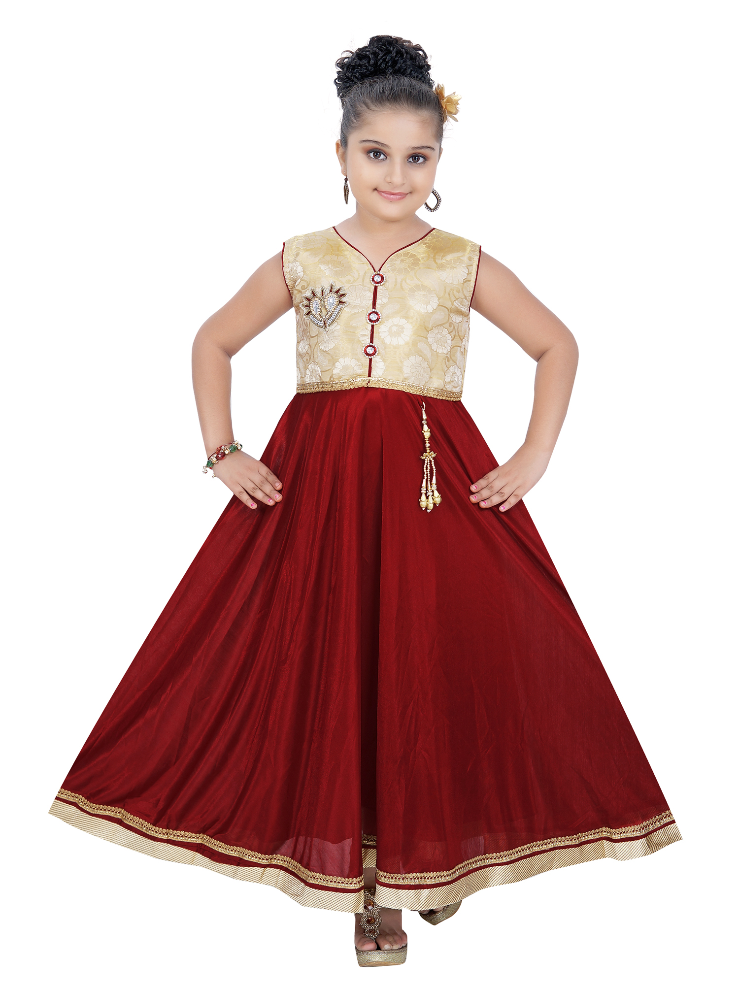 Buy Saarah Maroon Dress For Girls Online @ ₹1199 from ShopClues