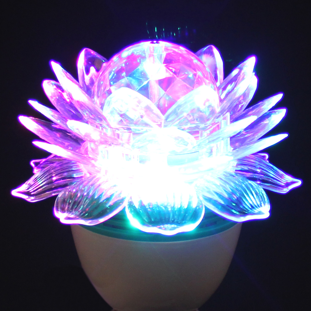 Buy Finest Diwali Lights Disco Multicolor Color LED Rotating Lotus Bulb