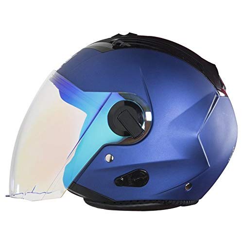 Buy STEELBIRD SBA3 NIGHT VISION OPEN FACE HELMET MATT YAMAHA BLUE