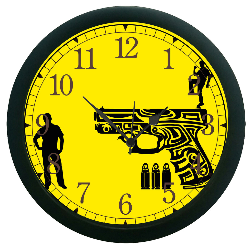 Buy meSleep Gun Wall Clock (With Glass) Online ₹549 from ShopClues
