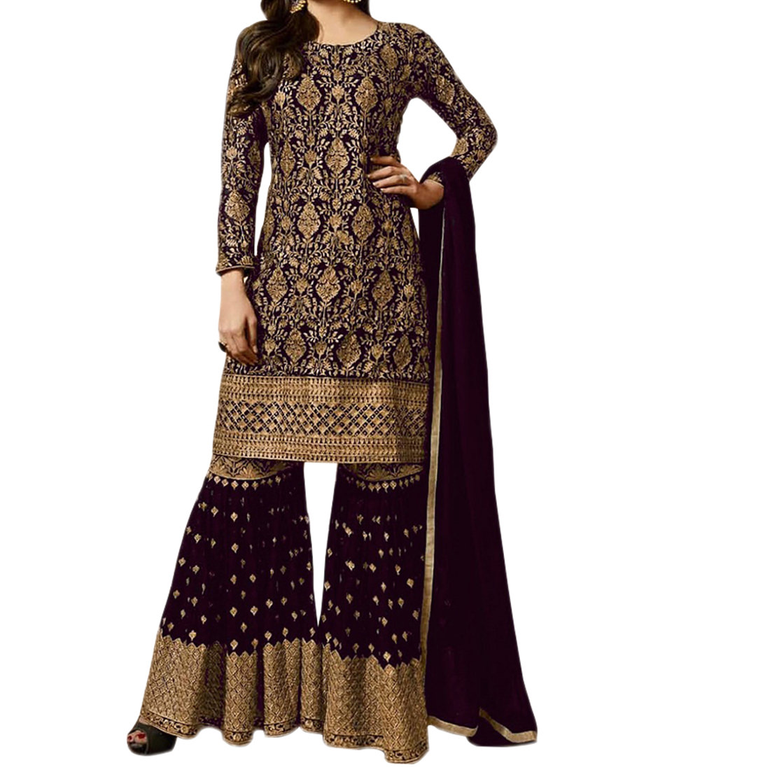 salwar soul shraddha arya charming purple georgette party wear suit