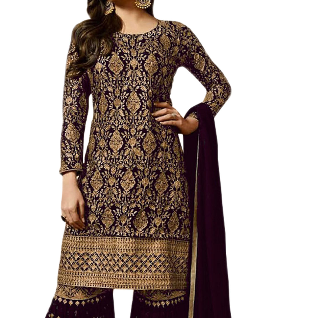 salwar soul shraddha arya charming purple georgette party wear suit