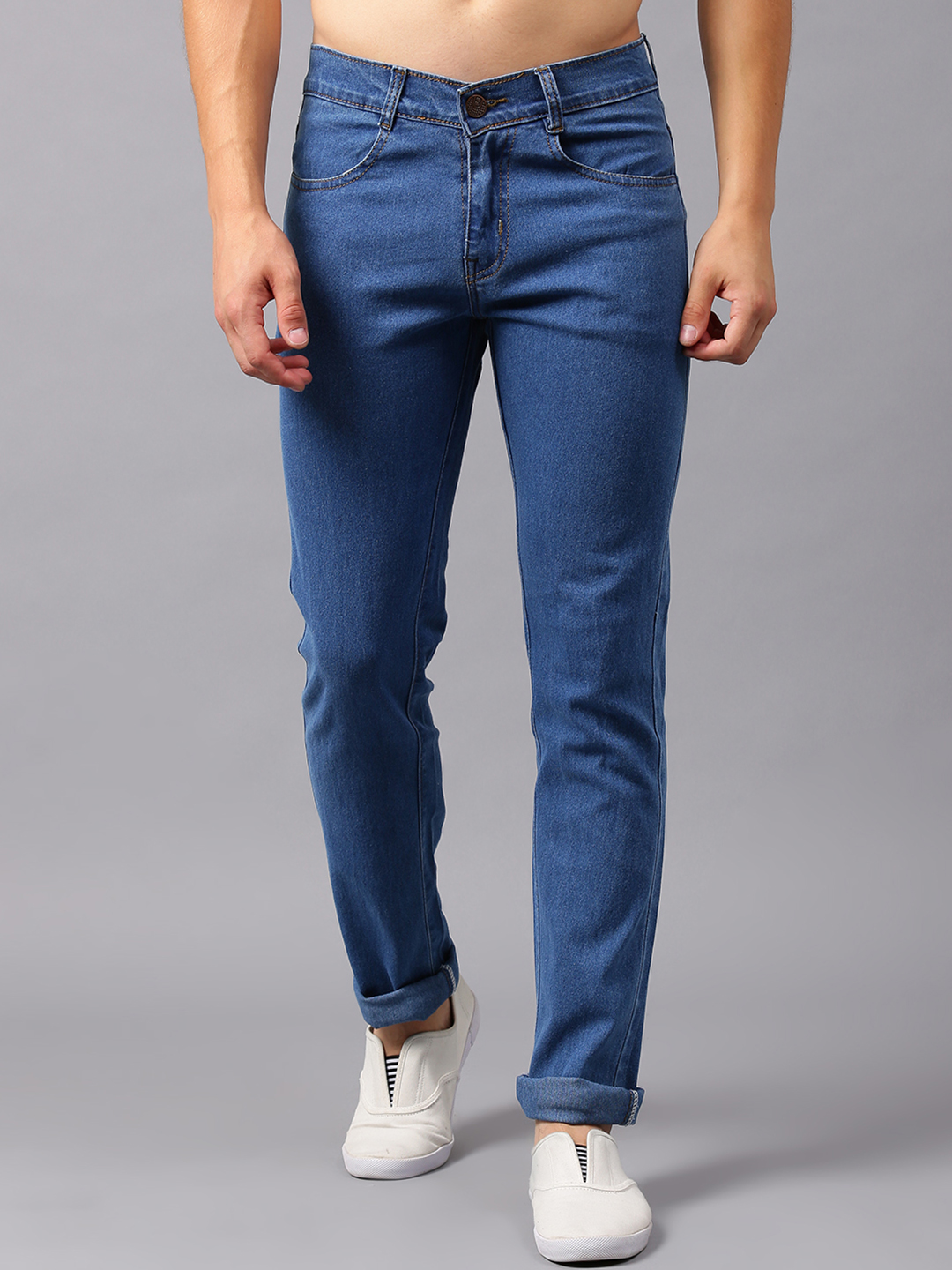 Buy Denzen Mens Blue Slim Fit Mid Rise Denim Jeans Online @ ₹459 from ...
