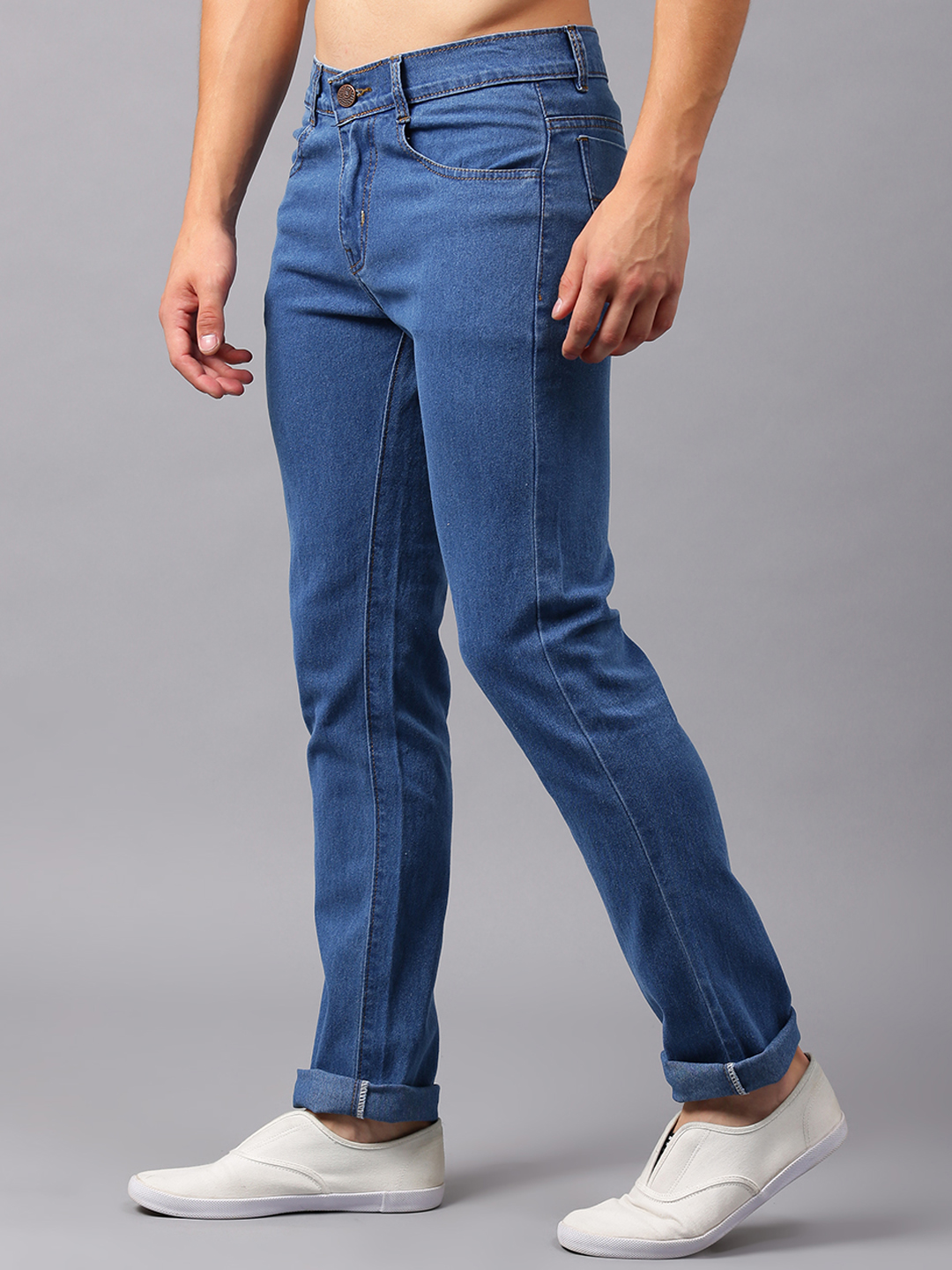 Buy Denzen Mens Blue Slim Fit Mid Rise Denim Jeans Online @ ₹459 from ...