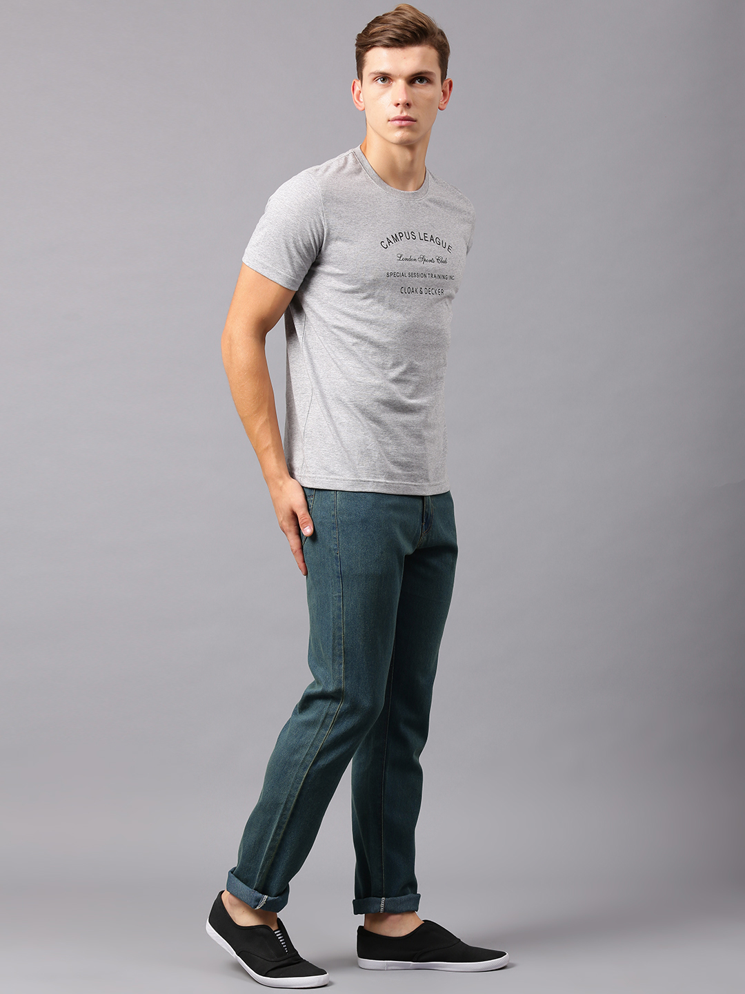 Buy Denzen Men Light Green Slim Fit Stretchable Jeans Online @ ₹499 ...