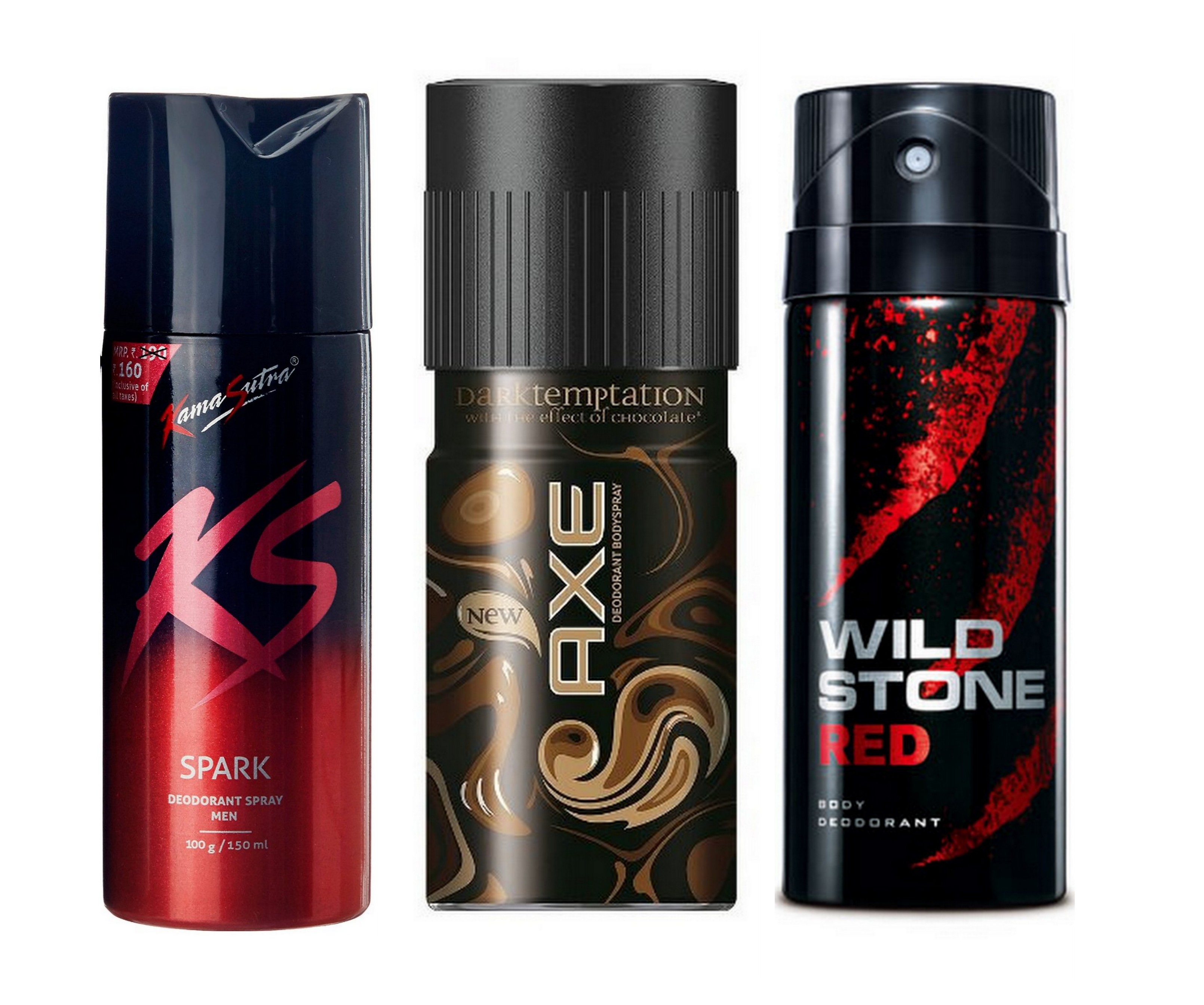 Buy Best Collection For Men Deo AXE + KS + Wild Stone (Set of 3) 150