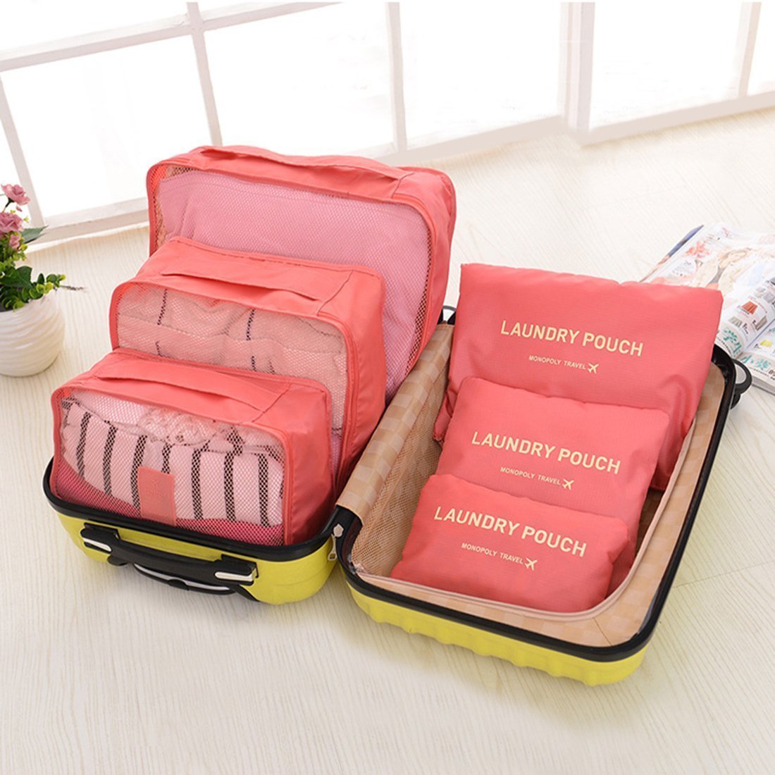 Buy 6pcs Packing Cubes Portable Travel Storage Bag Organiser Luggage