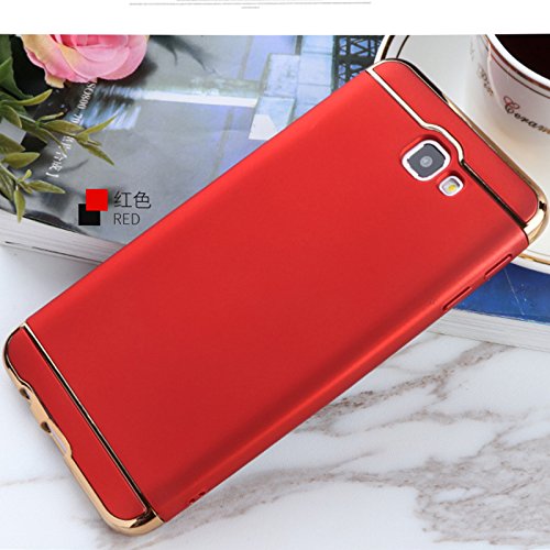 Trybros New Chrome 3IN1 Luxury Full body Protective Back cover for Samsung Galaxy J7 Prime / Samasung Galaxy On Nxt RED