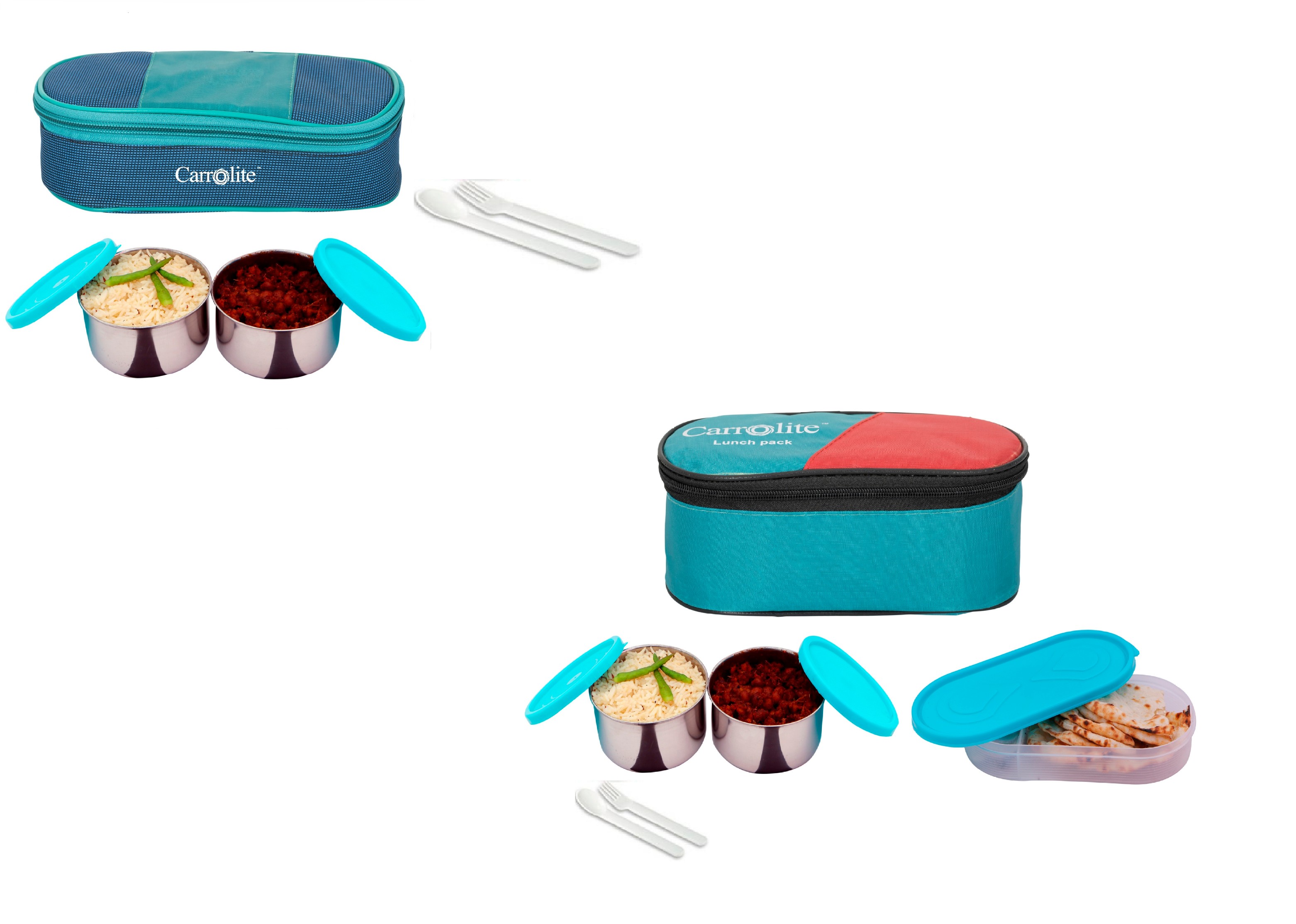 Syan Trendy 3 container + 1 Chapati Tray Lunchbox 750 ML Set of 2