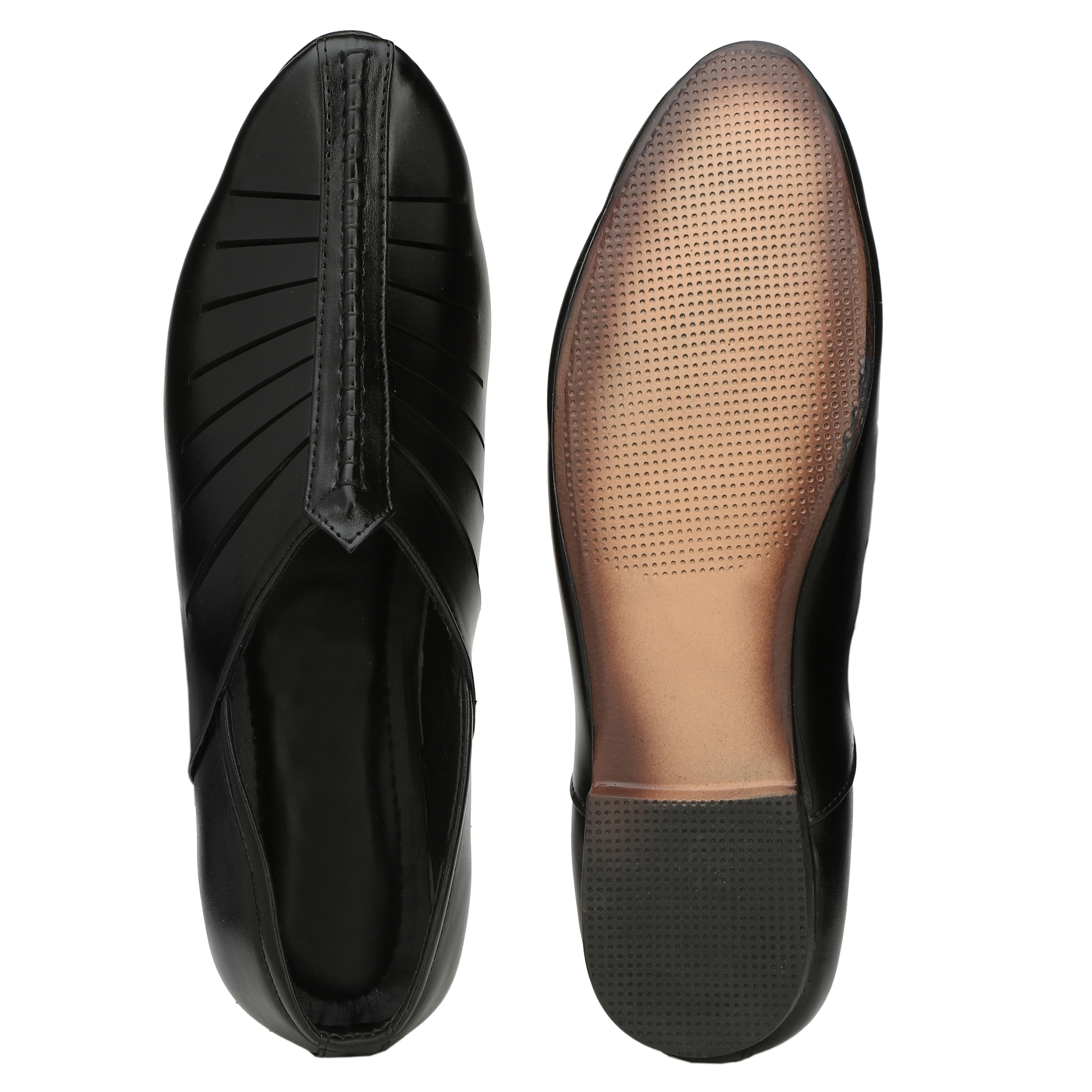 Buy Wonsar Men's Black Perfect Stylish Slip on Mojari Shoes Online ...