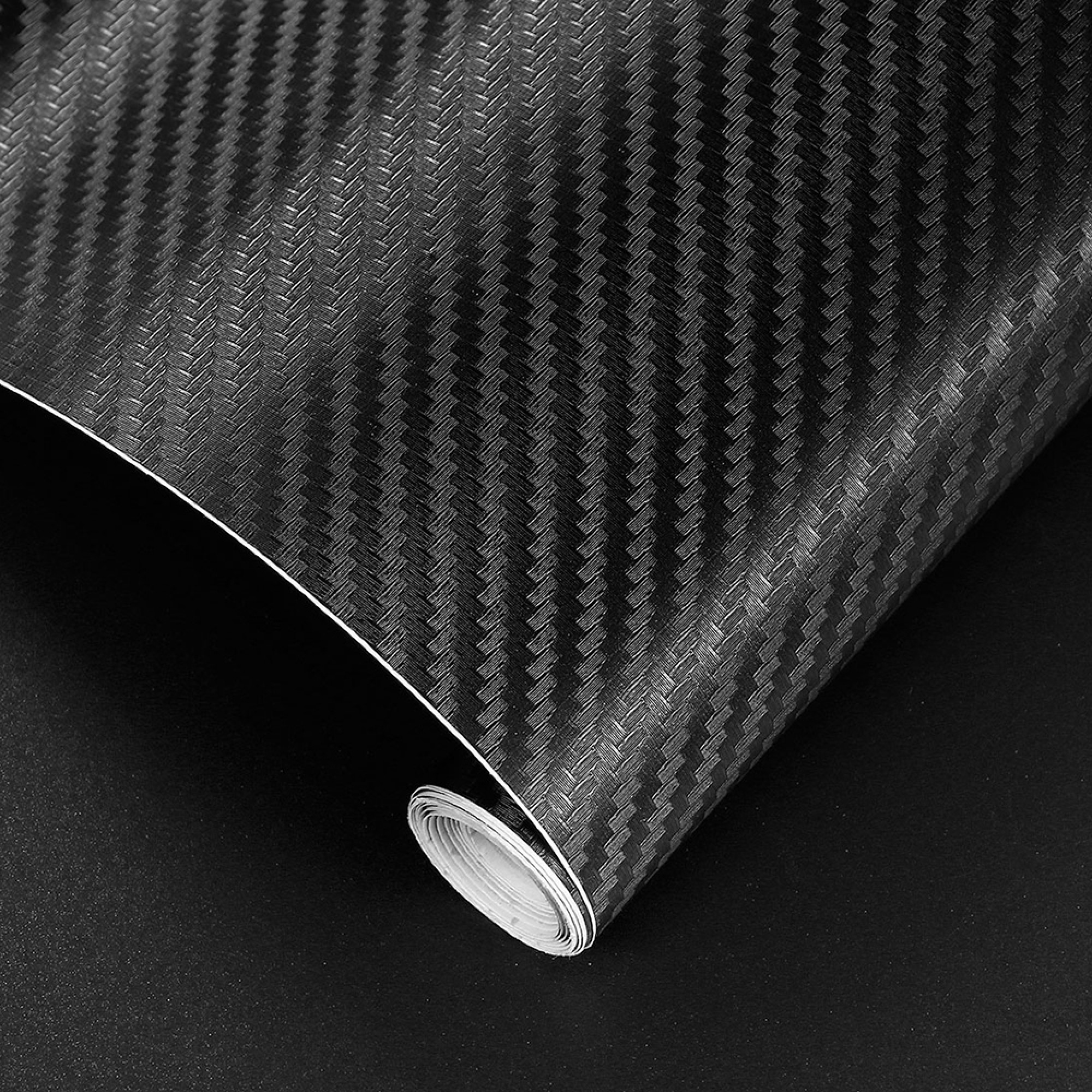 Buy Universal 12x24 3D Black Carbon Fiber Vinyl Car Wrap Sheet Roll